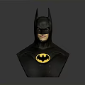 Detailed Batman Bust Sculpture With Black Helmet And Yellow Bat Symbol
