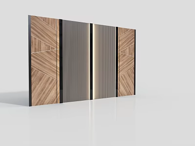 Modern Feature Wall Design With Wooden Metal Panels And Geometric Patterns 3d model
