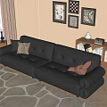Vintage double sofa 3d model