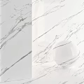 Elegant White Spherical Component With Smooth Surface On Marble Texture Background