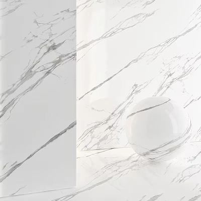 Elegant White Spherical Component With Smooth Surface On Marble Texture Background 3d model