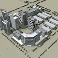 Modern factory planning 3d model