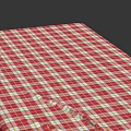 Red And White Checkered Tablecloth Featuring Plaid Pattern For Dining Table 3d model