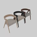 Modern Dining Chair With Wooden Frame And Herringbone Pattern Upholstered Seat