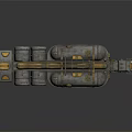 Steampunk Mechanical Vehicle With Multiple Wheels Pipes And Gold Accents