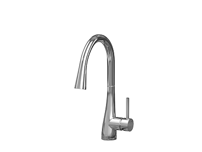 Sleek Modern Stainless Steel Kitchen Faucet With Curved Spout And Handle 3d model