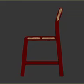 Outdoor Bench Featuring Wooden Seat And Backrest With Red Metal Frame