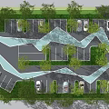 Optimized Parking Lot Layout With Curved Paths Trees And Parked Cars