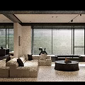 Modern Dining Living Room Interior Design With Open Concept Sofa Dining Table And Chairs