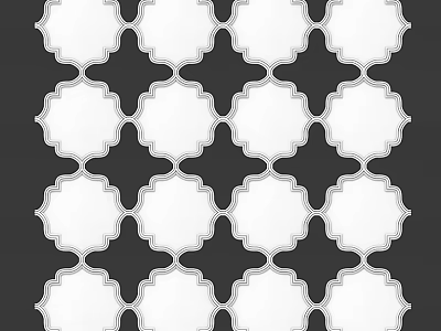 Modern Background Wall with Repeating White Geometric Patterns on Dark Surface 3d model