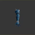 Blue Ornate Armored Gauntlets With Detailed Fantasy Design And Shiny Surface