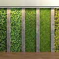 Green Living Wall Design With Concrete Panels And Various Green Plants In Modern Interior