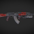 rifle assault rifle AK74 combat rifle semi-automatic rifle 3d model