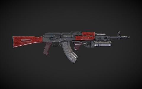 rifle assault rifle AK74 combat rifle semi-automatic rifle 3d model