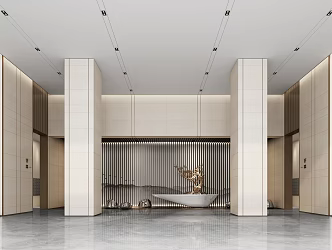 New Chinese Hall Office Lobby 3d model