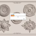 European-style lamp panel gypsum carved lamp panel 3d model