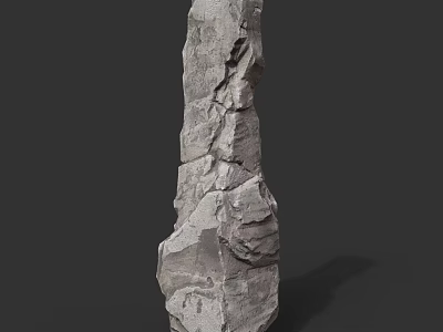 Tall Natural Stone Pillar with Vertical Structure and Rough Textured Surface in Natural Setting 3d model