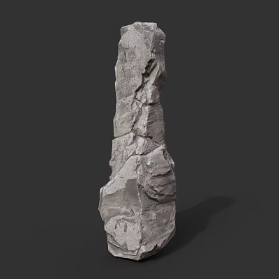 Tall Natural Stone Pillar with Vertical Structure and Rough Textured Surface in Natural Setting 3d model