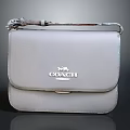 Coach White Leather Handbag With Adjustable Shoulder Strap And Classic Fashion Style