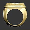 Golden Engraved Ring With Shiny Surface And Letter M Design Daily Life Accessory