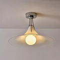 Modern Chandelier Design With Transparent Glass Shade Silver Base And White Bulb