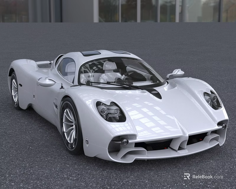 White Sports Car Featuring Sleek Aerodynamic Design And Modern Exterior Styling 3d model 