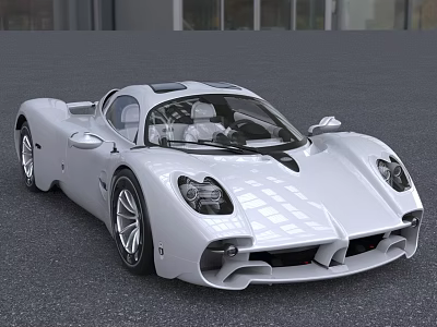 White Sports Car Featuring Sleek Aerodynamic Design And Modern Exterior Styling 3d model