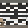 Modern background wall modeling wall 3d model