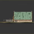 Traditional Wooden House With Green Grass Roof Wooden Door Firewood Stack Fence And Barrel