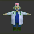 Cartoon Doctor Character With Red Cross Hat White Coat Blue Scrubs Stethoscope And Open Arms