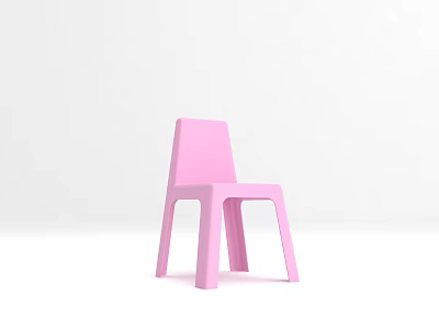 Pink Plastic Leisure Chair With Simple Design And Smooth Curved Lines 3d model