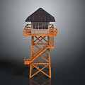 Tower defense sentry tower air defense watchtower observatory tower loft 3d model