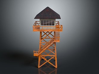 Tower defense sentry tower air defense watchtower observatory tower loft 3d model