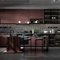 Kitchen Cabinet Kitchen Bar Light Luxury Fashion 3d model