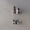 Bathroom Accessories Wall Mounted Two Tier White Stainless Steel Shower Caddy