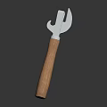 Practical Household Bottle Opener With Wooden Handle And Metal Head Design