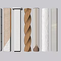 Decorative Architectural Columns Featuring Various Textures And Multiple Design Styles 3d model