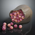 Fresh Red and Yellow Apples Spilling From Tilted Clay Jar on Dark Surface