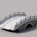 Ancient Architecture Stone Bridge Featuring Carved Railings Arched Design Stone Pavement And Green Tree