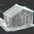 Red Brick Small House Featuring Wooden Door And Tiled Roof Structure