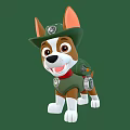 Cartoon Dog Character Wearing Green Hat With Badge And Green Backpack In Game Movie