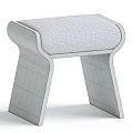 Contemporary Stool With Metallic Frame Beige Upholstered Seat And Unique Geometric Legs