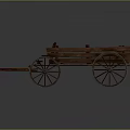 Old Style Wooden Cart With Spoked Wheels And Wooden Rail Platform