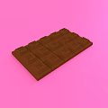 Delicious Brown Chocolate Bar With Square Pieces On Pink Background