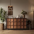Mid Century Modern Wooden Entryway Side Cabinet For Warm Cozy Home Space Storage Decoration