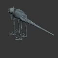 Game Movie Character with Large Glowing Eyes Dark Translucent Texture Unique Fantasy Design