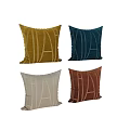Vibrant Decorative Pillows With Yellow Blue Beige Orange Tones And Letter A Pattern