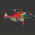 High Performance Foldable Red Drone With Four Propellers And Camera