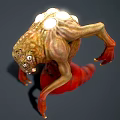 Mutant Monster Creature 3D Model With Multiple Eyes Sharp Teeth And Red Body 3d model