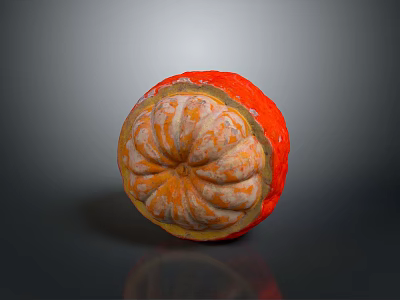 Fresh Sliced Orange Fruit With Juicy Pulp And Vibrant Peel Texture 3d model